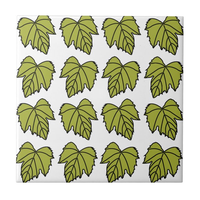Azulejo Parra Verde Hojas Vides (Frente)