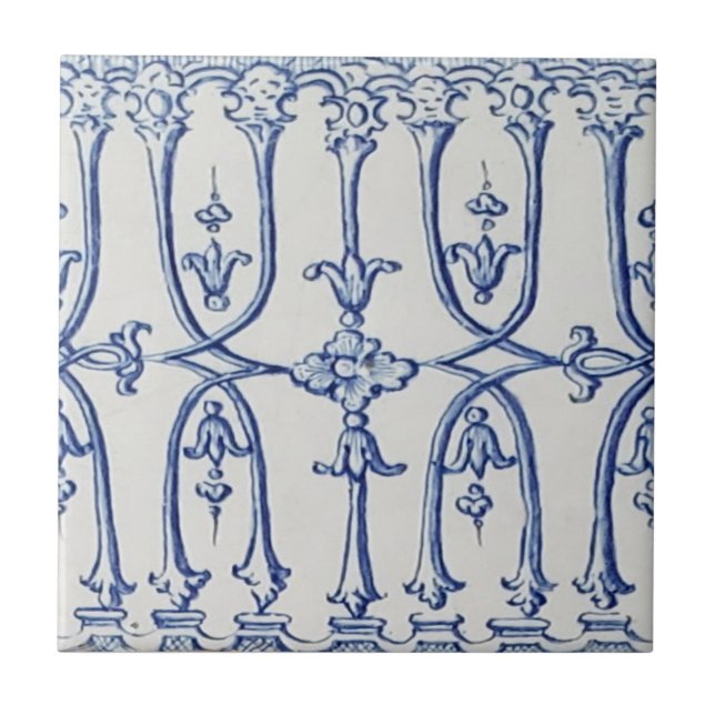 Azulejo Parrilla decorativa anticuada Delft (Frente)