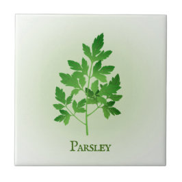 Azulejo Parsley Herbal Design Ceramic Tile