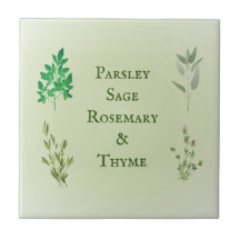 Parsley Sage Rosemary Thyme Herbal Ceramic Tile