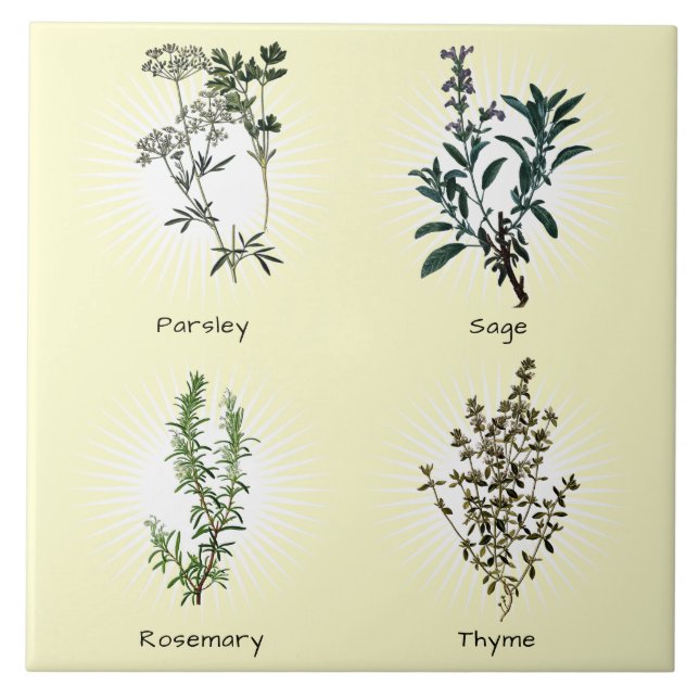 Azulejo Parsley Sage Rosemary & Thyme Herbs (Frente)