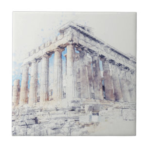 Azulejo Partenón de antiguos lugares en Atenas, Grecia