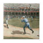 Azulejo Partido de Béisbol de la Liga Nacional 1886<br><div class="desc">Pintura de un partido de béisbol de la Liga Nacional de 1886. Prácticamente se pueden oler los cacahuetes,  palomitas de maíz y el polvo del interior que emana de esta pieza. ¡Esto haría una gran adición a tu casa!</div>