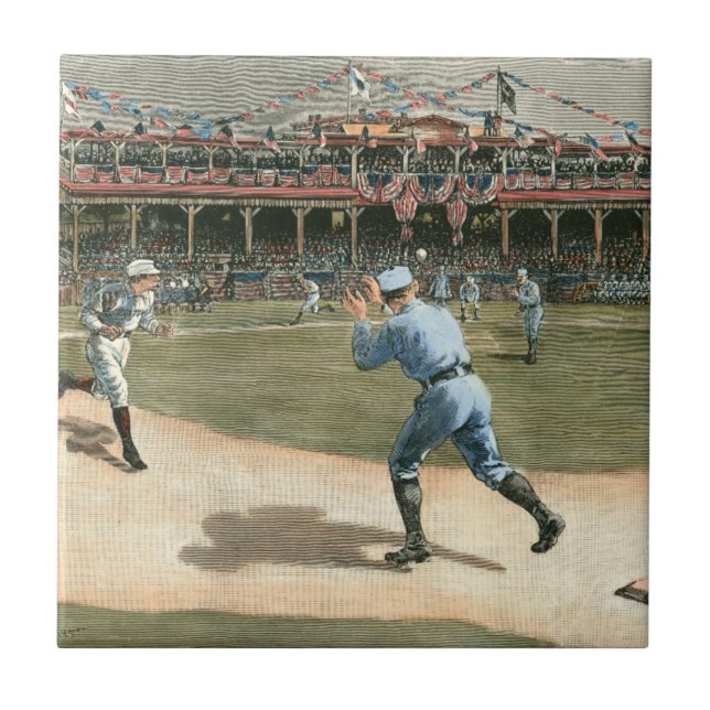 Azulejo Partido de Béisbol de la Liga Nacional 1886 (Frente)