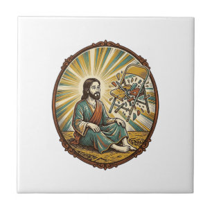 Azulejo Partido de Silla Plegable Rota de Jesús Falta Torp