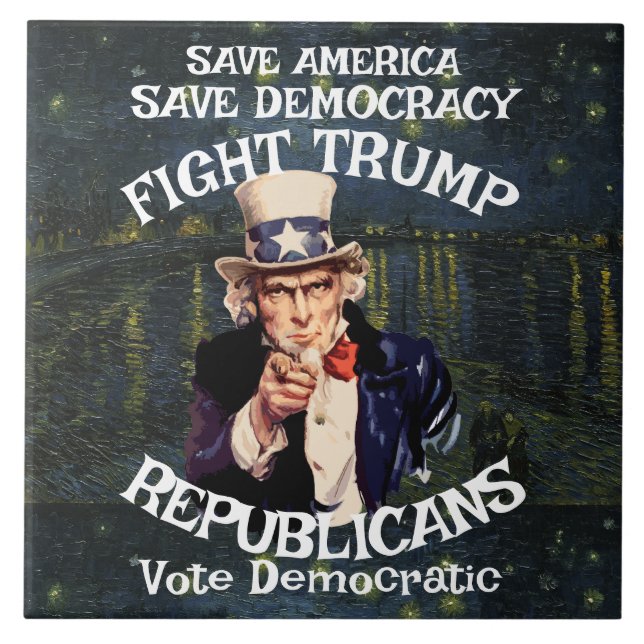 Azulejo Partido Republicano Trmp MAGA Estados Unidos Améri (Frente)