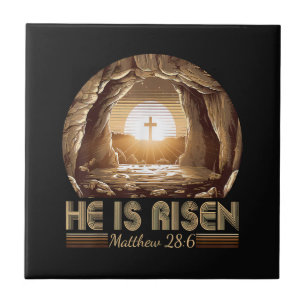 Azulejo Pascua cristiana Él ha resucitado Jesús