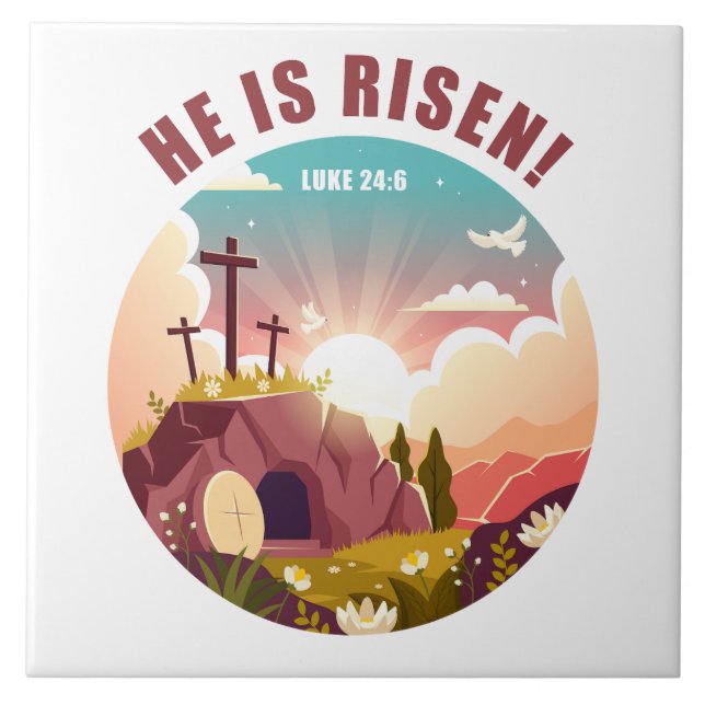 Azulejo Pascua cristiana inspiradora Jesús de Pascua (Frente)