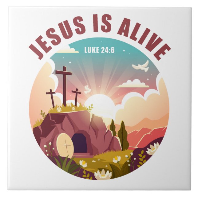 Azulejo Pascua cristiana Pascua Pascua Jesús Vacío Tumba y (Frente)