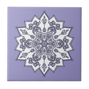 Azulejo Pascua de arena de mandela azul y blanca