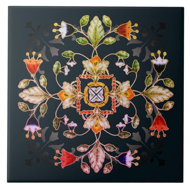 Azulejo Pascua de barra de arenisca - Fiori Dark (Frente)