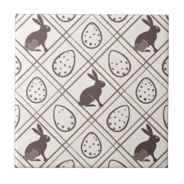 Azulejo Pascua de cuadros marrones  