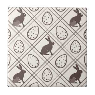 Azulejo Pascua de cuadros marrones