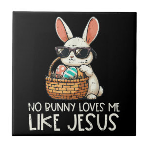 Azulejo Pascua Ningún Conejo Me Ama Como Jesús Cristiano