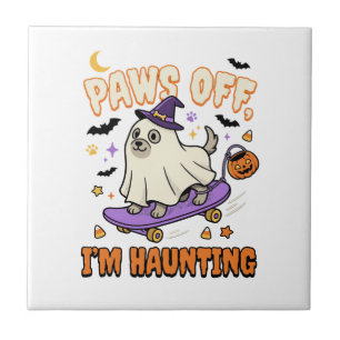 Azulejo Paseo en patineta de perro espeluznante de Hallowe