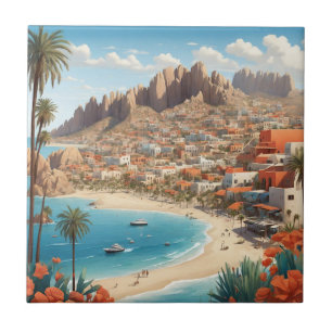 Azulejo Paseo marítimo por la playa de Cabo San Lucas Méxi