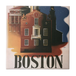 Azulejo Paseo vintage de Paul Revere en Boston, Massachuse