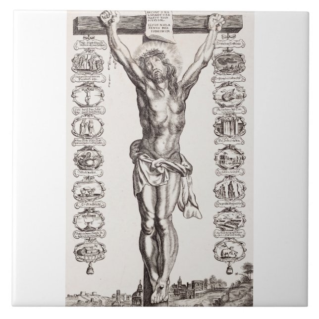 Azulejo Pasión de Jesús crucifixión de Cristo (Frente)