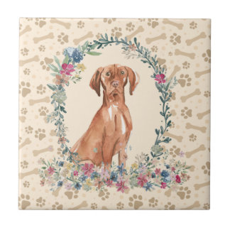 Azulejo Pasta de perro de Vizsla húngara Imprimir café flo