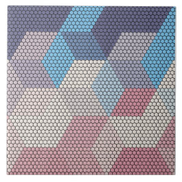 Azulejo pastel cubes and hexagons pattern background