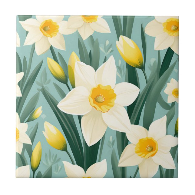 Azulejo Pastel Daffodil Retro (Frente)