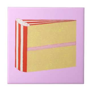 Azulejo Pastel de pastel amarillo, rojo, blanco y hielo ro