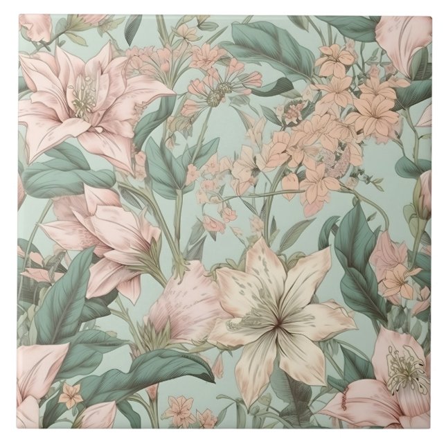 Azulejo Pastel Floral Lilies (Frente)