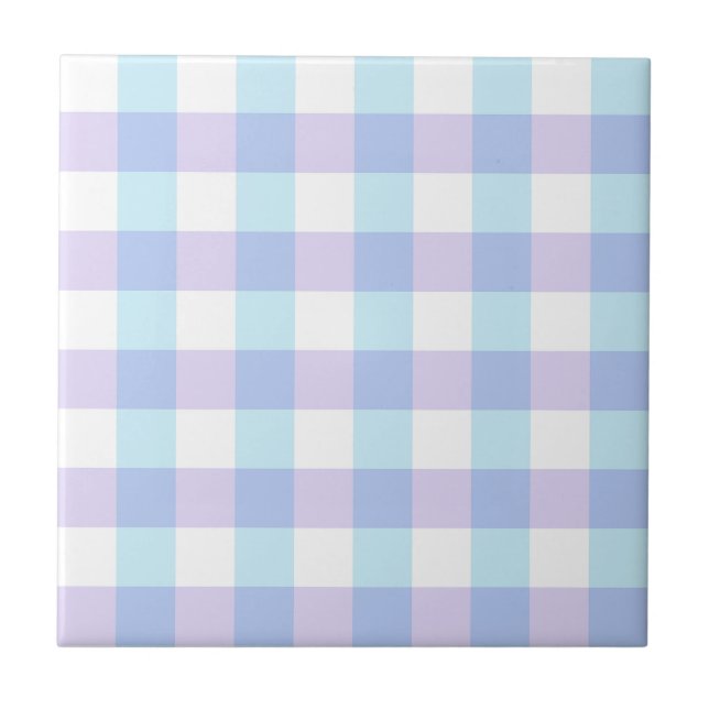 Azulejo Pastel Purple Gingham (Frente)
