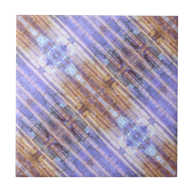 Azulejo Pastel Purple Lavender Gold Resumen Patrón de arte (Frente)