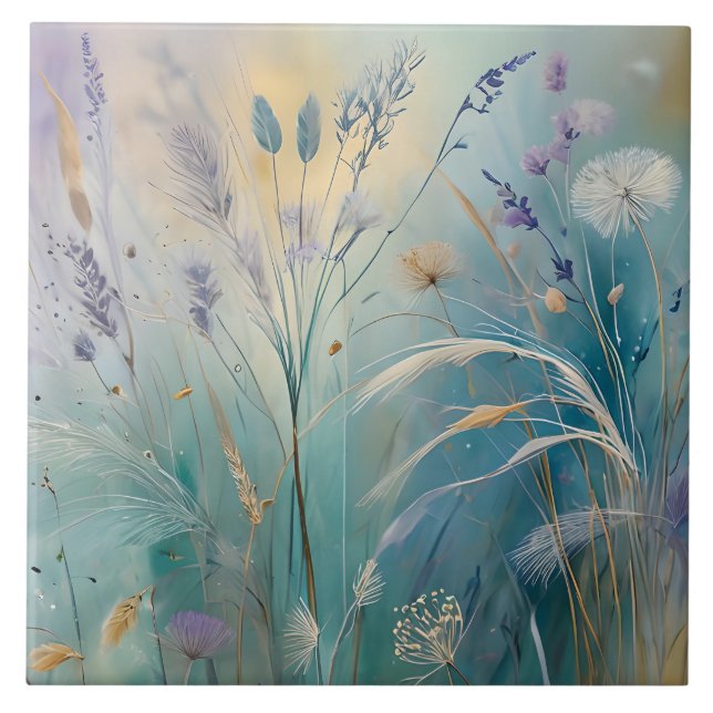 Azulejo Pastel Resumen Susurros de la Naturaleza, Grasas (Frente)