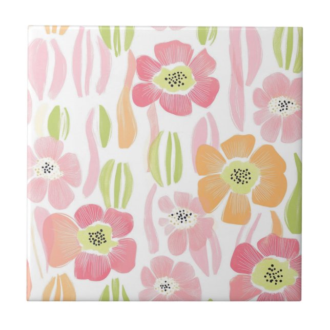 Azulejo Pastel Retro Floral (1) (Frente)
