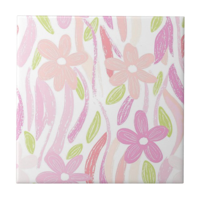 Azulejo Pastel Retro Floral (10) (Frente)