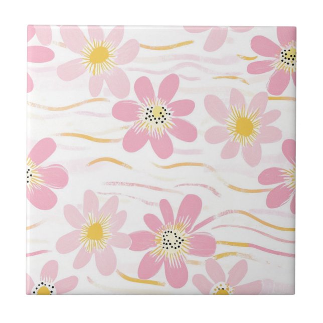 Azulejo Pastel Retro Floral (4) (Frente)