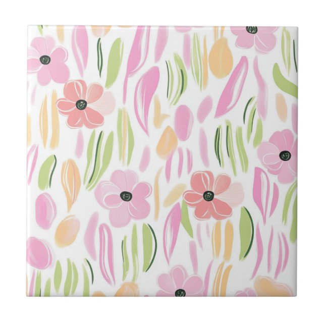 Azulejo Pastel Retro Floral (5) (Frente)