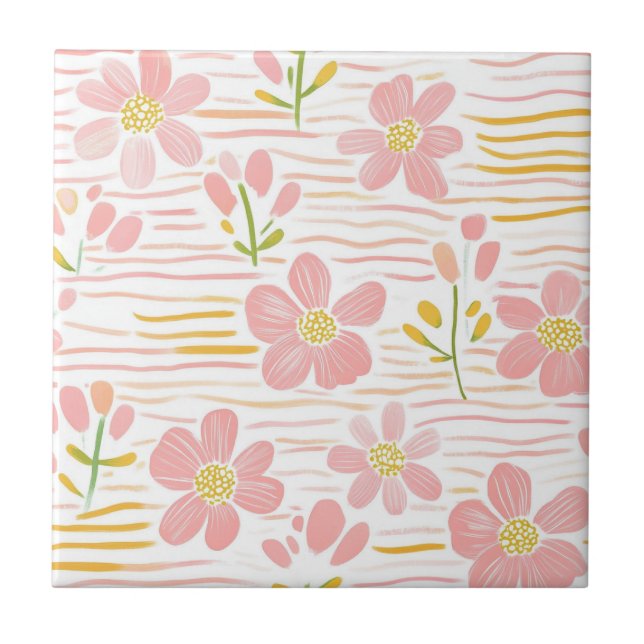 Azulejo Pastel Retro Floral (6) (Frente)