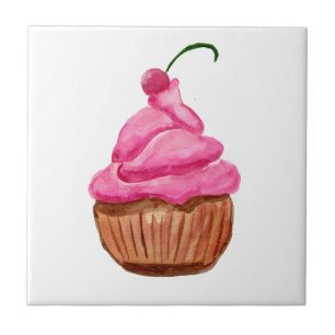 Azulejo Pastel rosa con cereza