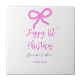 Azulejo Pastel rosa morado feliz primer Navidades doblar n