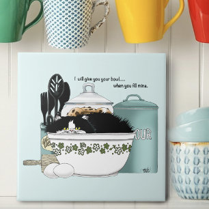 Azulejo Pastry Cat Blue