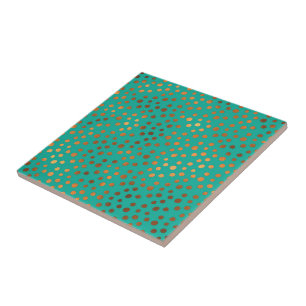 Azulejo Patina Azul Turquesa Oro Relieve metalizado metáli