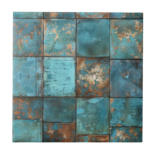 Azulejo Pátina de cobre deteriorada