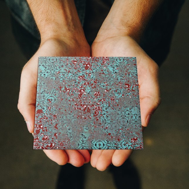 Azulejo Pátina de cobre oxidado Damasco texturizado de cem (Subido por el creador)