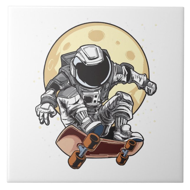 Azulejo Patinador Astronauta (Frente)