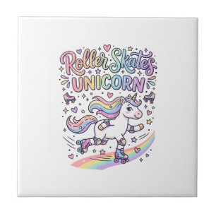 Azulejo Patines de Rodillos Unicornio Pegatina Divertida d