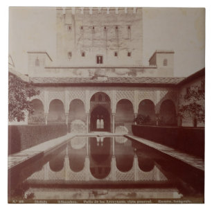 Azulejo Patio de los Arrayanes, Alhambra, c.1875-80 (sepia