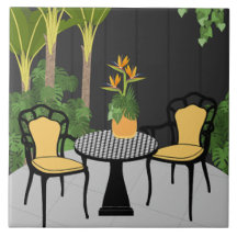 Patio del jardín tropical