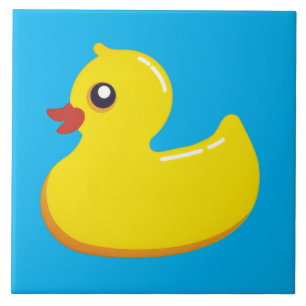 Azulejo pato de goma amarillo