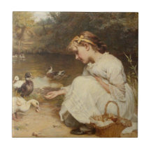 Patos de alimentación de chicas (por Frederick Mor
