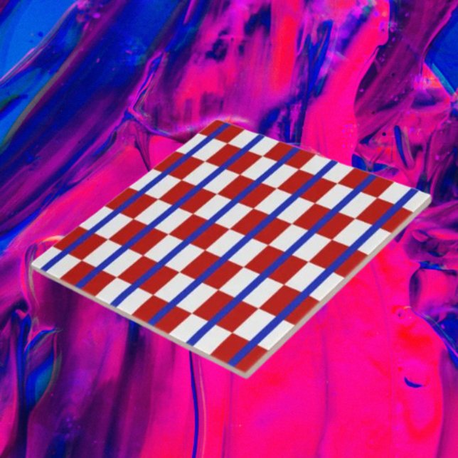 Azulejo Patriotic Checkerboard Ceramic Tile (Subido por el creador)