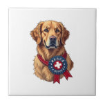 Azulejo Patriotic Golden Retriever Rescue Vintage Tee 4<br><div class="desc">Patriotic Golden Retriever Rescue Vintage Tee 4</div>