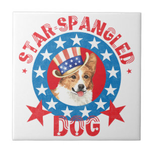 Azulejo Patriotic Pembroke Welsh Corgi